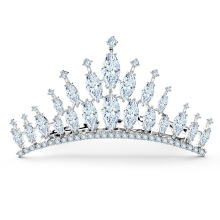 Bling Marquise CZ Pageant Crown Wedding Tiara Jewelry Accessories